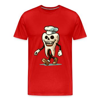 Halloween Hygiène Dentaire Drôle Dent Zombie - T-shirt bio Premium Homme - rouge - Devant - Damien (186cm)