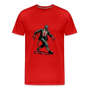 Retro Vintage Stil Halloween Zombie Kostüm Deko - Männer Premium Bio T-Shirt - Rot - Vorne - Damien (186cm)