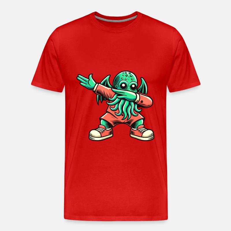 Lustiger Dabbender Cthulhu Dabbing Design - Männer Premium Bio T-Shirt - Rot