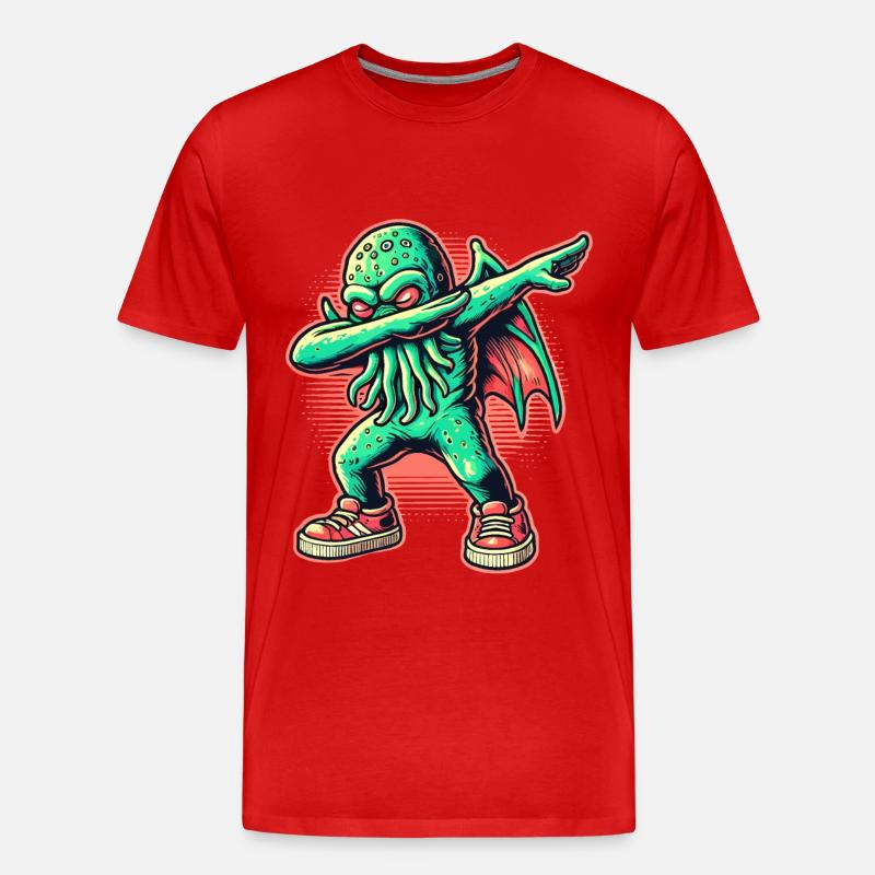 Lustiger Dabbender Cthulhu Dabbing Design - Männer Premium Bio T-Shirt - Rot