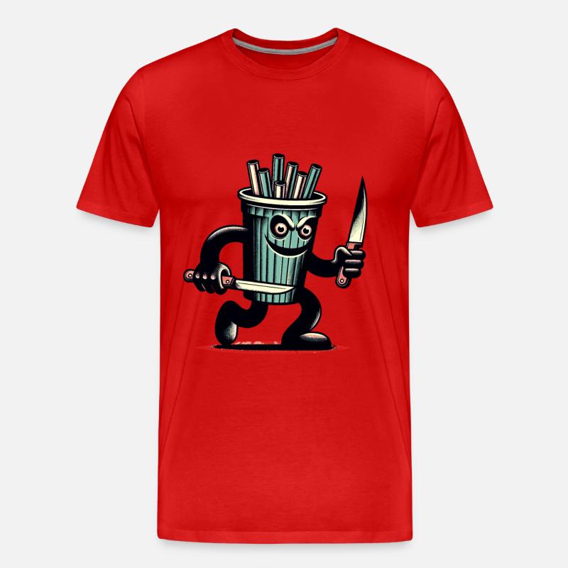 Unheimlicher Psycho Trinkbecher Getränke - Männer Premium Bio T-Shirt - Rot