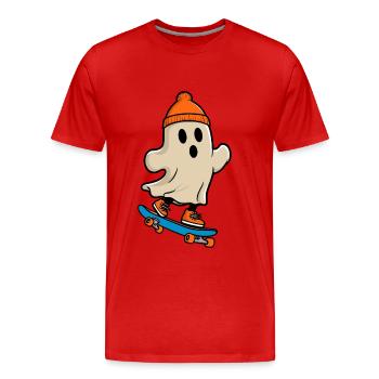 Skateboarding Gespenstische Party Skateboarder - Männer Premium Bio T-Shirt - Rot - Vorne - Damien (186cm)