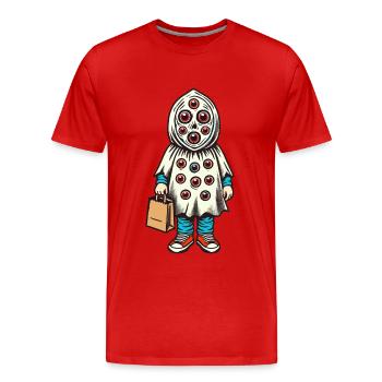 Gespenstische Party Lustiges Halloween Streetwear - Männer Premium Bio T-Shirt - Rot - Vorne - Damien (186cm)