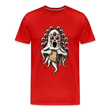 Gespenstische Party Lustiges Halloween Streetwear - Männer Premium Bio T-Shirt - Rot - Vorne - Damien (186cm)