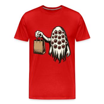 Gespenstische Party Trick Or Treat Halloween - Männer Premium Bio T-Shirt - Rot - Vorne - Damien (186cm)