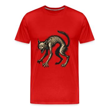 Magische Hexenkatze Entsetzliche Horror Katze - Männer Premium Bio T-Shirt - Rot - Vorne - Damien (186cm)