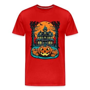 Maison hantée effrayante Villa hantée effrayante - T-shirt bio Premium Homme - rouge - Devant - Damien (186cm)