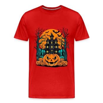 Maison hantée effrayante Villa hantée effrayante - T-shirt bio Premium Homme - rouge - Devant - Damien (186cm)