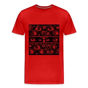 Gloomy Eyes Creepy Halloween Design - Men's Premium Organic T-Shirt - red - Front - Damien (186cm)