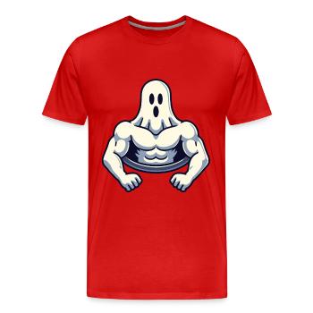 Bodybuilding Gespenst Workout Muskelaufbau Geist - Männer Premium Bio T-Shirt - Rot - Vorne - Damien (186cm)