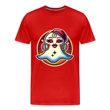 Drôle Glamour Ghoul Flashy Halloween Fille - T-shirt bio Premium Homme - rouge - Devant - Damien (186cm)