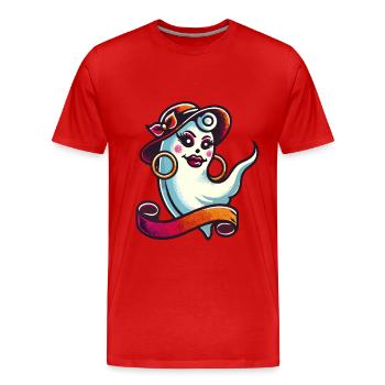 Drôle Glamour Goule Flashy Halloween - T-shirt bio Premium Homme - rouge - Devant - Damien (186cm)