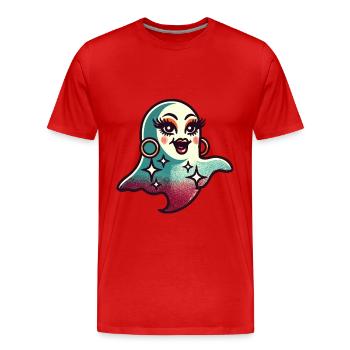 Drôle Glamour Goule Flashy Halloween - T-shirt bio Premium Homme - rouge - Devant - Damien (186cm)