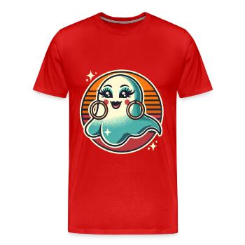 Drôle Glamour Goule Flashy Halloween - T-shirt bio Premium Homme - rouge - Devant - Damien (186cm)