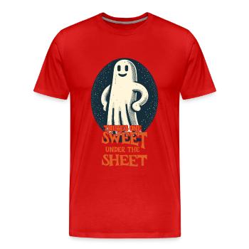 Last Minute Kostüm Unheimliches Halloween - Männer Premium Bio T-Shirt - Rot - Vorne - Damien (186cm)