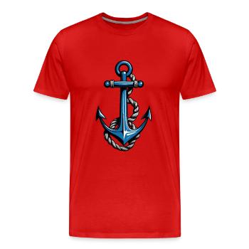 Conception esthétique de l’ancrage - T-shirt bio Premium Homme - rouge - Devant - Damien (186cm)