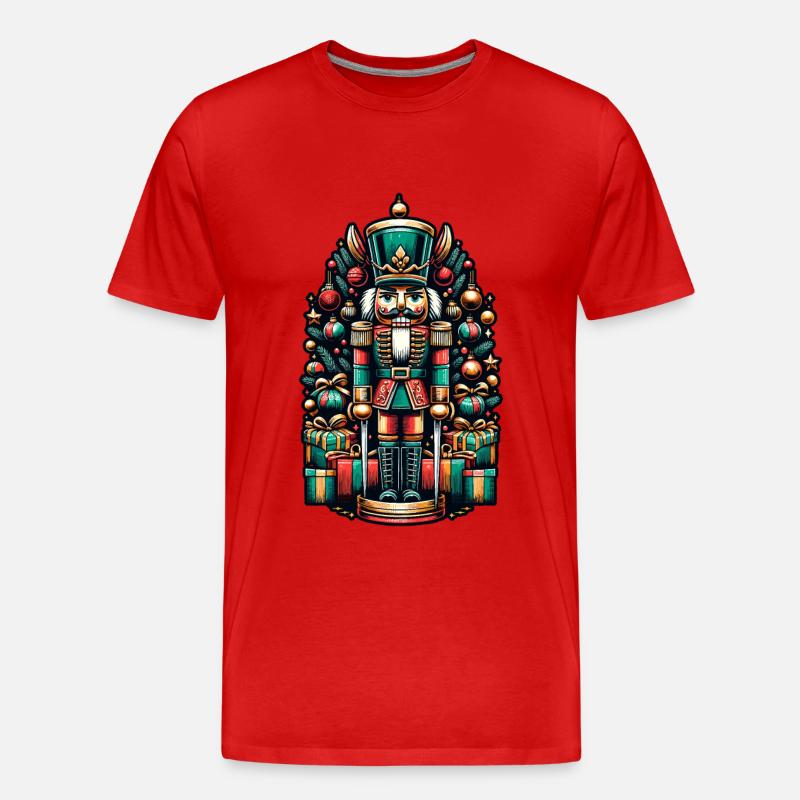 Weihnachtlicher Nussknacker Mit Geschenken - Männer Premium Bio T-Shirt - Rot