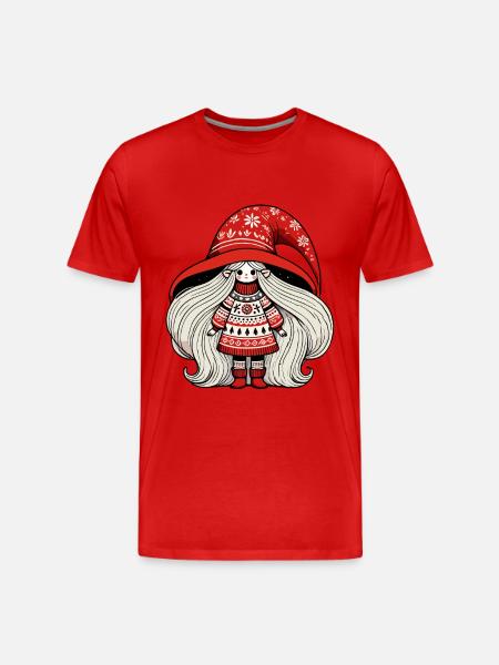 Christmas gnome in Scandinavian style - Men's Premium Organic T-Shirt - red