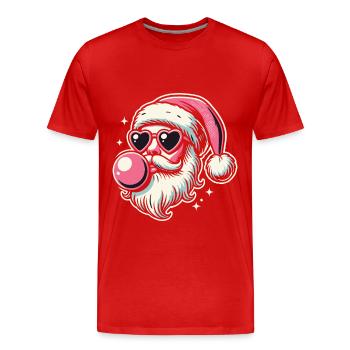 Sigma Santa avec des lunettes cœur et du chewing-gum - T-shirt bio Premium Homme - rouge - Devant - Damien (186cm)