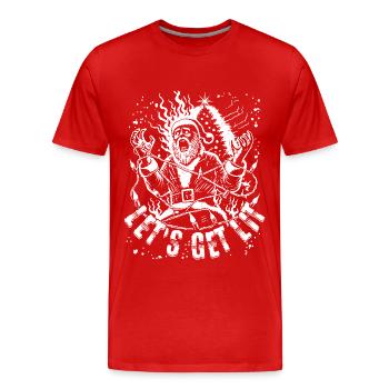 Drôle de Noël let’s get illuminated party look - T-shirt bio Premium Homme - rouge - Devant - Damien (186cm)
