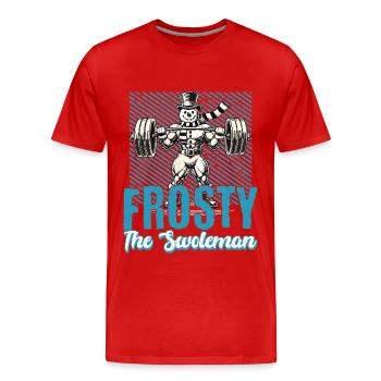 Frosty Der Muskelmann Gym Humor Design - Männer Premium Bio T-Shirt - Rot - Vorne - Damien (186cm)