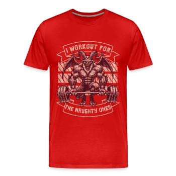 Krampus Trainiert Für Die Unartigen - Männer Premium Bio T-Shirt - Rot - Vorne - Damien (186cm)
