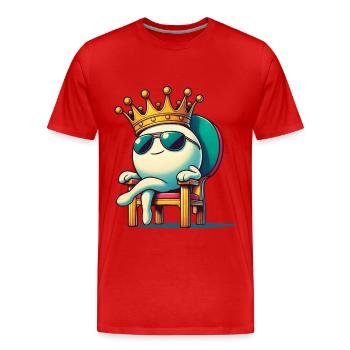Lustiger Cartoon Tischtennisball König Spaß - Männer Premium Bio T-Shirt - Rot - Vorne - Damien (186cm)