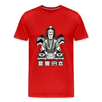 DJ Samurai Music Retro Streetwear Graffiti - Men's Premium Organic T-Shirt - red - Front - Damien (186cm)