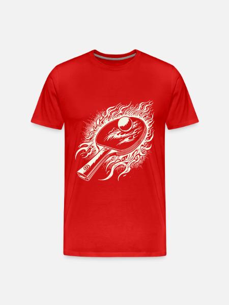 Fiery Table Tennis Racket Passion - Men's Premium Organic T-Shirt - red