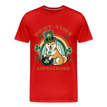 Leprechaun à temps partiel pour la Saint-Patrick - T-shirt bio Premium Homme - rouge - Devant - Damien (186cm)