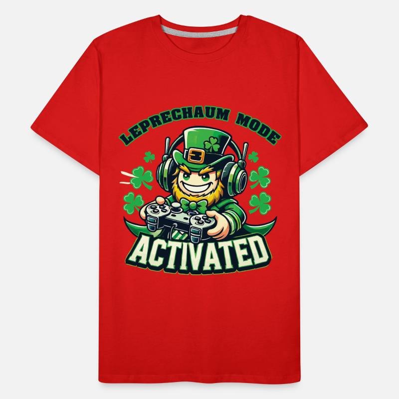 Gamer Leprechaun Mode Enabled St. Patrick's Day Men's Premium Organic T-Shirt