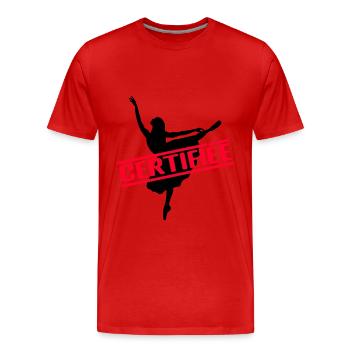 BEGLAUBIGT - Männer Premium Bio T-Shirt - Rot - Vorne - Damien (186cm)