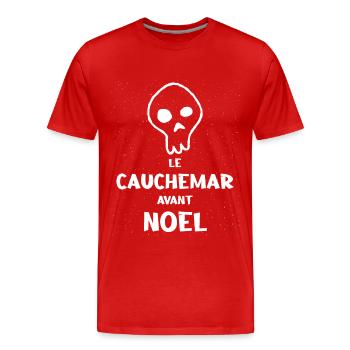 Le cauchemar avant le Noël - T-shirt bio Premium Homme - rouge - Devant - Damien (186cm)