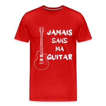 jamais sans la guitare - T-shirt bio Premium Homme - rouge - Devant - Damien (186cm)
