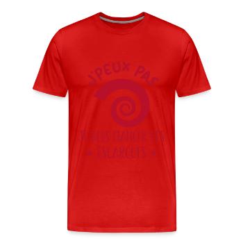 J'peux pas je dois manger des escargots - T-shirt bio Premium Homme - rouge - Devant - Damien (186cm)