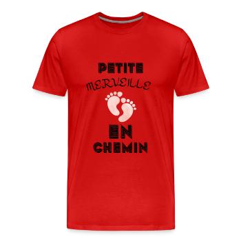 Petite merveille en chemin - T-shirt bio Premium Homme - rouge - Devant - Damien (186cm)