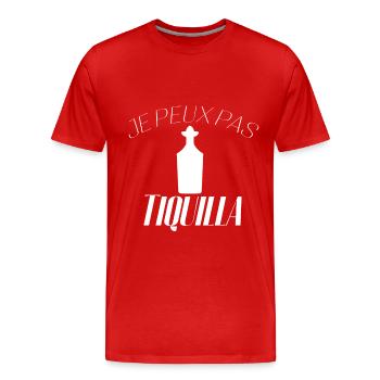 Je peux pas j'ai Tequila - T-shirt bio Premium Homme - rouge - Devant - Damien (186cm)