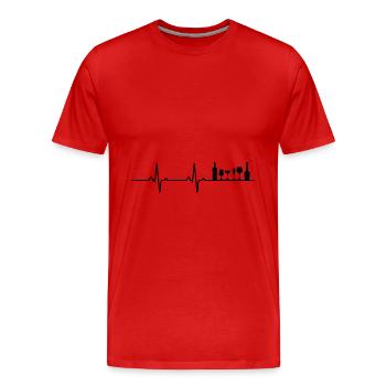 HEARTBEAT beer heartbeat alcohol - Men's Premium Organic T-Shirt - red - Front - Damien (186cm)