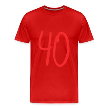 cadeau anniversaire 40 ans - T-shirt bio Premium Homme - rouge - Devant - Damien (186cm)