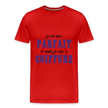 JE SUIS COIFFEUR - T-shirt bio Premium Homme - rouge - Devant - Damien (186cm)