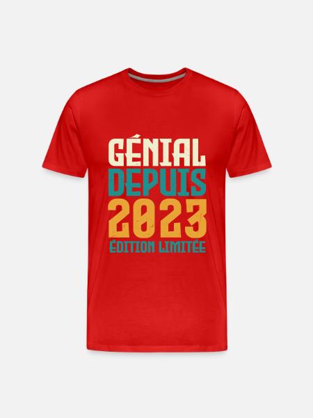 génial depuis 2023 - T-shirt bio Premium Homme - rouge