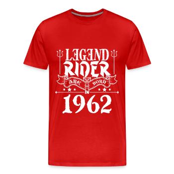 Legend rider Are born in 1962 - T-shirt bio Premium Homme - rouge - Devant - Damien (186cm)