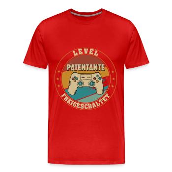 Patentante Level Loading 2021 Schwangerschaft - Männer Premium Bio T-Shirt - Rot - Vorne - Damien (186cm)