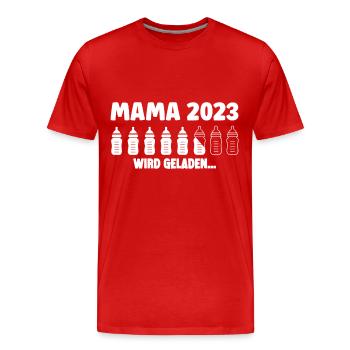 Mama Loading 2023 Lustige Schwangerschaft - Männer Premium Bio T-Shirt - Rot - Vorne - Damien (186cm)