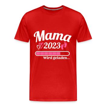 Mama Loading 2023 Lustige Schwangerschaft - Männer Premium Bio T-Shirt - Rot - Vorne - Damien (186cm)