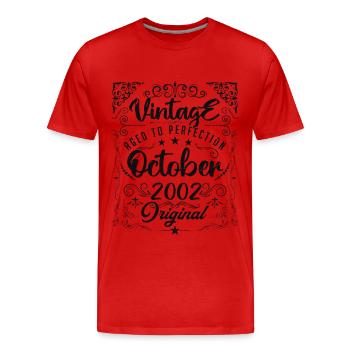 Vintage BORN IN OCTOBER 2002 - anniversary gift. - T-shirt bio Premium Homme - rouge - Devant - Damien (186cm)