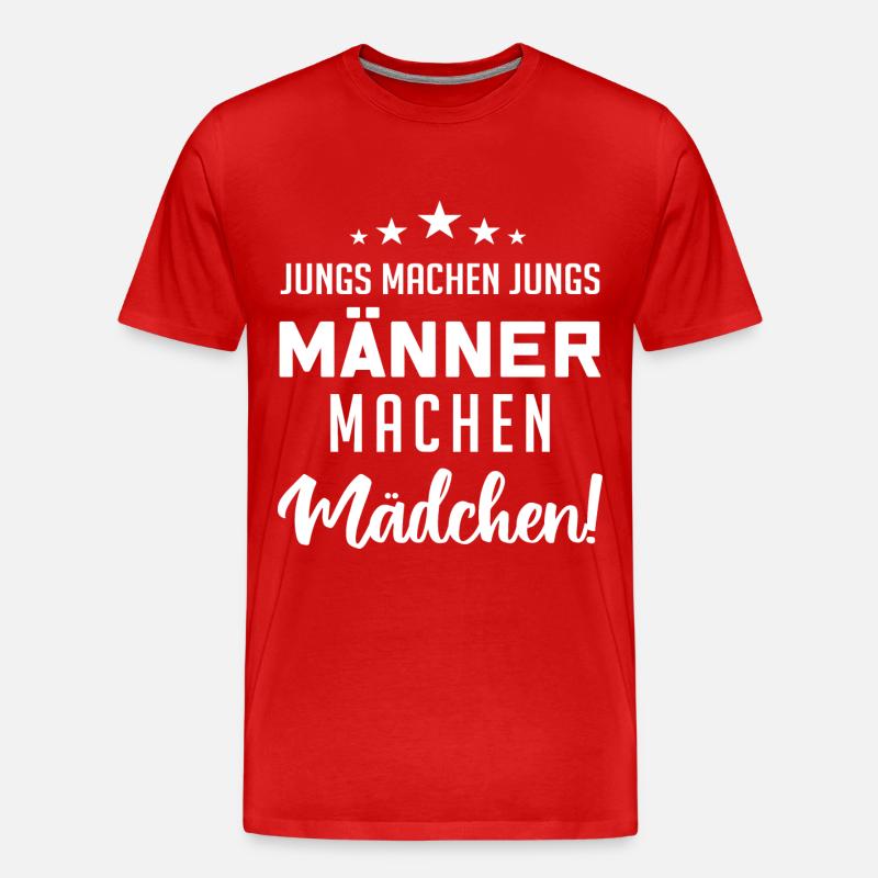 Jungs machen Jungs, Männer machen - Männer Premium Bio T-Shirt - Rot