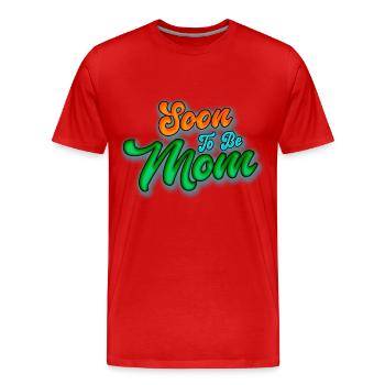 Bientôt maman mange 2022 - Promu maman - T-shirt bio Premium Homme - rouge - Devant - Damien (186cm)
