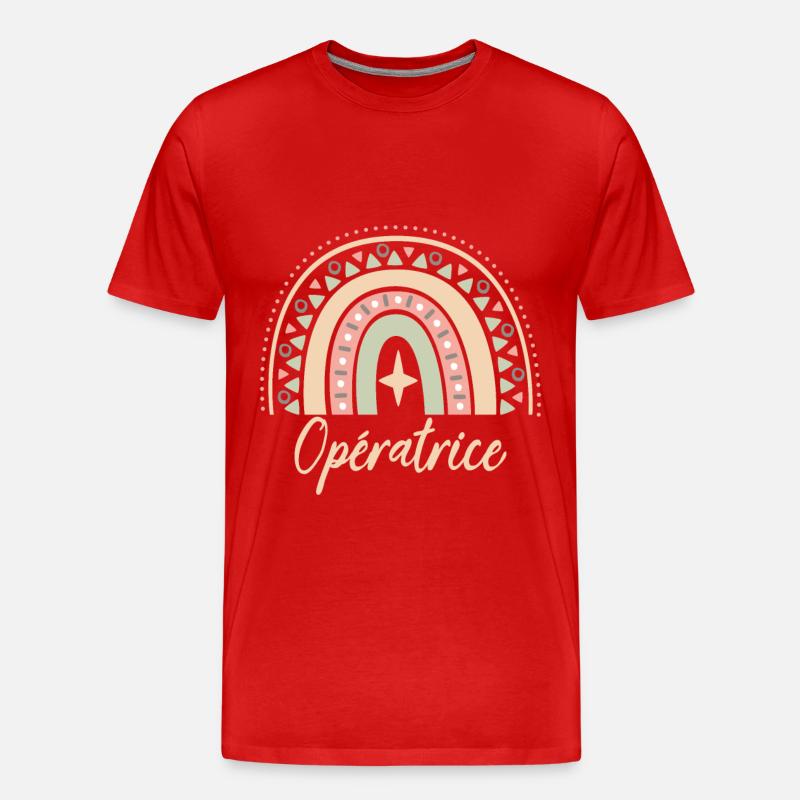 Cadeau Opératrice. Boho Rainbow opératrice. - T-shirt bio Premium Homme - rouge