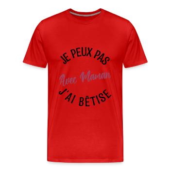 Cadeau maman, cadeau mère. cadeau maman de l'année - T-shirt bio Premium Homme - rouge - Devant - Damien (186cm)
